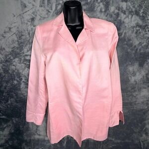 Escada Saks Fifth Avenue Womens Blazer Jacket US 8 Pink Silk Cashmere Linen
